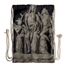 Catholic Motif Sculpture Over Black Drawstring Bag (large)