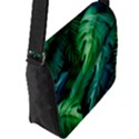 Tropical Green Leaves Background Flap Closure Messenger Bag (L) View2