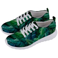 Tropical Green Leaves Background Men s Lightweight Sports Shoes by Pakemis