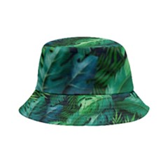 Tropical Green Leaves Background Inside Out Bucket Hat