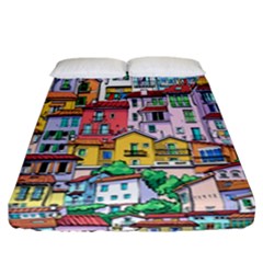 Menton Old Town France Fitted Sheet (california King Size) by Pakemis