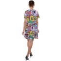 Menton Old Town France Short Sleeve Shoulder Cut Out Dress  View2