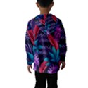 Background With Violet Blue Tropical Leaves Kids  Hooded Windbreaker View2