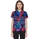 Background With Violet Blue Tropical Leaves Short Sleeve Pocket Shirt View1