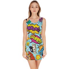 Comic Elements Colorful Seamless Pattern Bodycon Dress by Pakemis