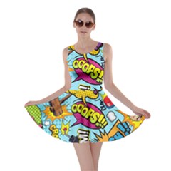 Comic Elements Colorful Seamless Pattern Skater Dress by Pakemis