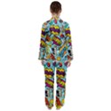 Comic Elements Colorful Seamless Pattern Women s Long Sleeve Satin Pajamas Set	 View2