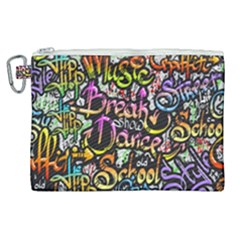 Graffiti Word Seamless Pattern Canvas Cosmetic Bag (xl) by Pakemis