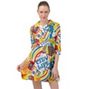 Colorful City Life Horizontal Seamless Pattern Urban City Mini Skater Shirt Dress View1