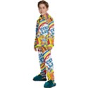 Colorful City Life Horizontal Seamless Pattern Urban City Kids  Long Sleeve Velvet Pajamas Set View2