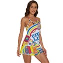 Colorful City Life Horizontal Seamless Pattern Urban City 2-in-1 Flare Activity Dress View3