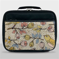 Seamless Pattern With Flower Bird Lunch Bag by Pakemis