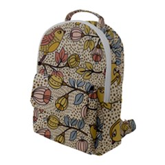 Seamless Pattern With Flower Bird Flap Pocket Backpack (large) by Pakemis