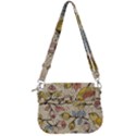 Seamless Pattern With Flower Bird Saddle Handbag View3