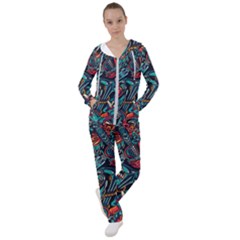 Vintage Tattoos Colorful Seamless Pattern Women s Tracksuit