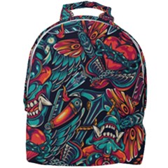 Vintage Tattoos Colorful Seamless Pattern Mini Full Print Backpack by Pakemis