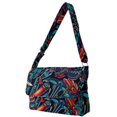 Vintage Tattoos Colorful Seamless Pattern Full Print Messenger Bag (s) by Pakemis