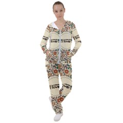 Seamless Pattern With Flower Birds Women s Tracksuit