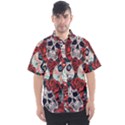 Vintage Day Dead Seamless Pattern Men s Short Sleeve Shirt View1