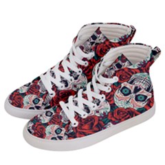 Vintage Day Dead Seamless Pattern Women s Hi-top Skate Sneakers by Pakemis