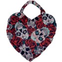 Vintage Day Dead Seamless Pattern Giant Heart Shaped Tote View1