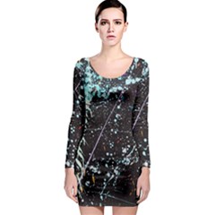 Abstract Colorful Texture Long Sleeve Bodycon Dress