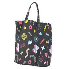 Memphis Design Seamless Pattern Giant Grocery Tote by Pakemis