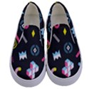 Memphis Design Seamless Pattern Kids  Canvas Slip Ons View1