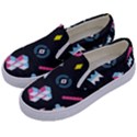 Memphis Design Seamless Pattern Kids  Canvas Slip Ons View2