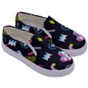 Memphis Design Seamless Pattern Kids  Canvas Slip Ons View3