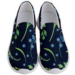 Abstract Wild Flower Dark Blue Background Blue Flowers Blossoms Flat Retro Seamless Pattern Daisy Men s Lightweight Slip Ons by Pakemis