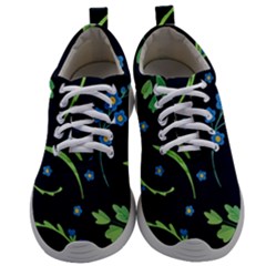 Abstract Wild Flower Dark Blue Background Blue Flowers Blossoms Flat Retro Seamless Pattern Daisy Mens Athletic Shoes by Pakemis