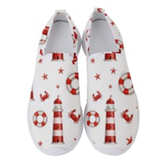 Nautical Seamless Pattern Women s Slip On Sneakers