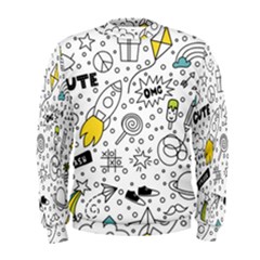 Set Cute Colorful Doodle Hand Drawing Men s Sweatshirt by Pakemis