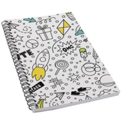 Set Cute Colorful Doodle Hand Drawing 5 5  X 8 5  Notebook by Pakemis