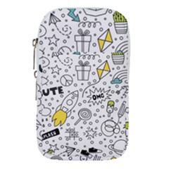 Set Cute Colorful Doodle Hand Drawing Waist Pouch (small) by Pakemis