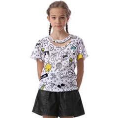 Set Cute Colorful Doodle Hand Drawing Kids  Front Cut Tee by Pakemis