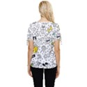 Set Cute Colorful Doodle Hand Drawing Bow Sleeve Button Up Top View4