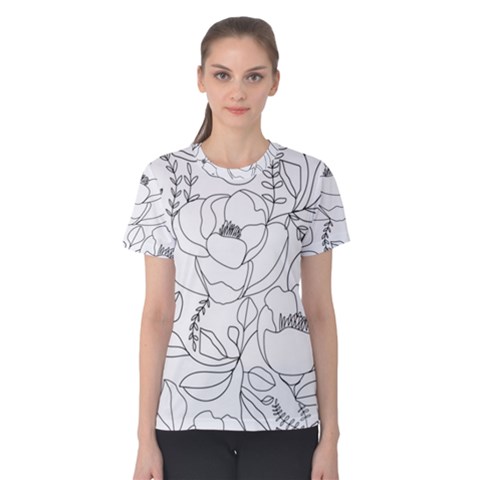 Contemporary Nature Seamless Pattern Women s Cotton Tee by Pakemis