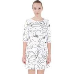 Contemporary Nature Seamless Pattern Quarter Sleeve Pocket Dress by Pakemis