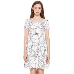 Contemporary Nature Seamless Pattern Inside Out Cap Sleeve Dress by Pakemis