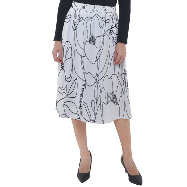 Contemporary Nature Seamless Pattern Classic Velour Midi Skirt 