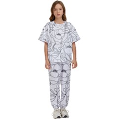 Contemporary Nature Seamless Pattern Kids  Tee And Pants Sports Set by Pakemis