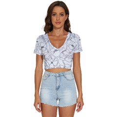 Contemporary Nature Seamless Pattern V-neck Crop Top