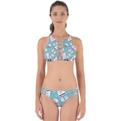 Cute Seamless Pattern With Rocket Planets Stars Perfectly Cut Out Bikini Set by Pakemis