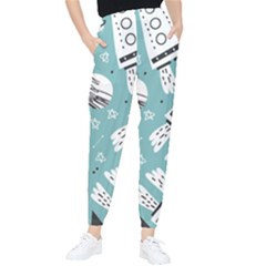 Cute Seamless Pattern With Rocket Planets Stars Tapered Pants by Pakemis