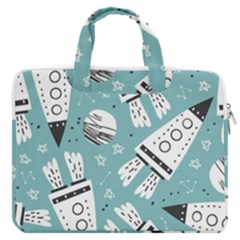 Cute Seamless Pattern With Rocket Planets Stars Macbook Pro 16  Double Pocket Laptop Bag  by Pakemis