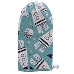 Cute Seamless Pattern With Rocket Planets Stars Microwave Oven Glove