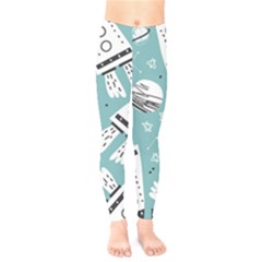 Cute Seamless Pattern With Rocket Planets Stars Kids  Classic Winter Leggings