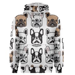 Dog French Bulldog Seamless Pattern Face Head Men s Core Hoodie by Pakemis